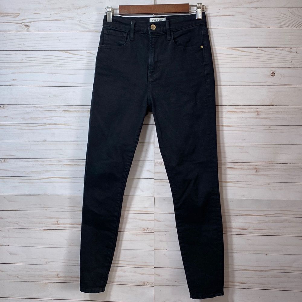 Frame Black Ali High Rise Cigarette Skinny Jeans